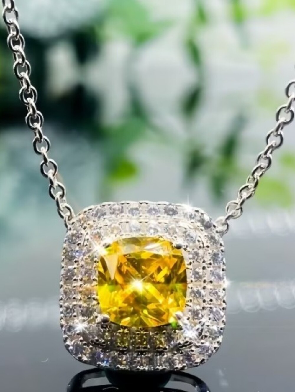 Swarovski Citrine Elements Zirconia Necklace  New